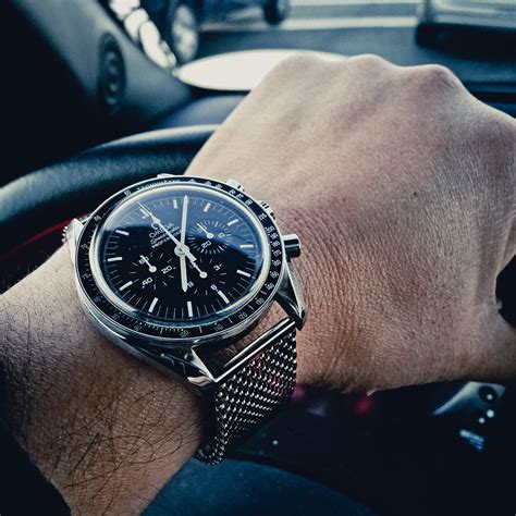 omega speedmaster mesh|omega strap mesh bracelet.